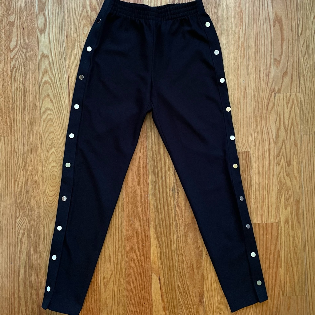 Maje Black Track/Snap Pants